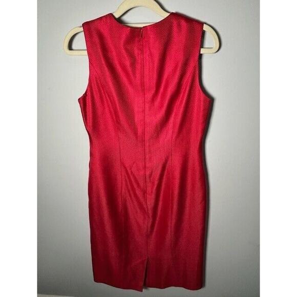 Talbots Two Piece Sheath Dress Suit Blazer Jacket Silk Wool Blend Coral Size 2P - Picture 6 of 13